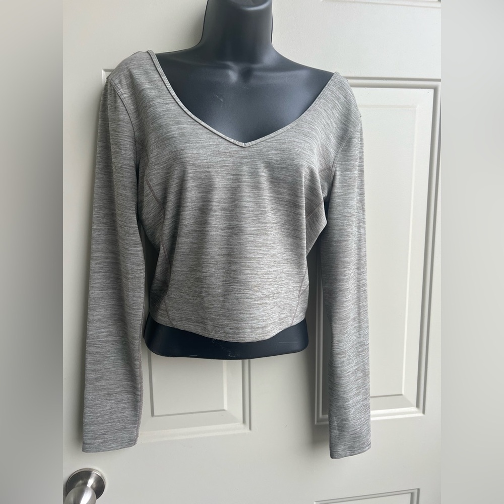 Lululemon Long Sleeve Align Shirt Crop Top Heathered Rover Brown Medium 10 - Picture 2 of 7